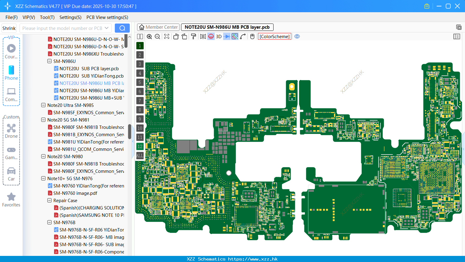 Samsung NOTE20U SM-N986U MB PCB Layer
